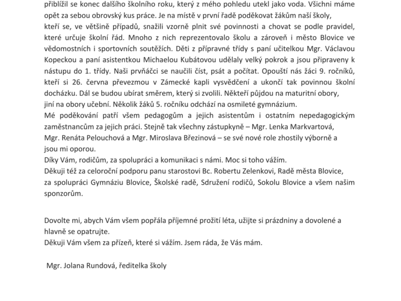 slovo ředitelky